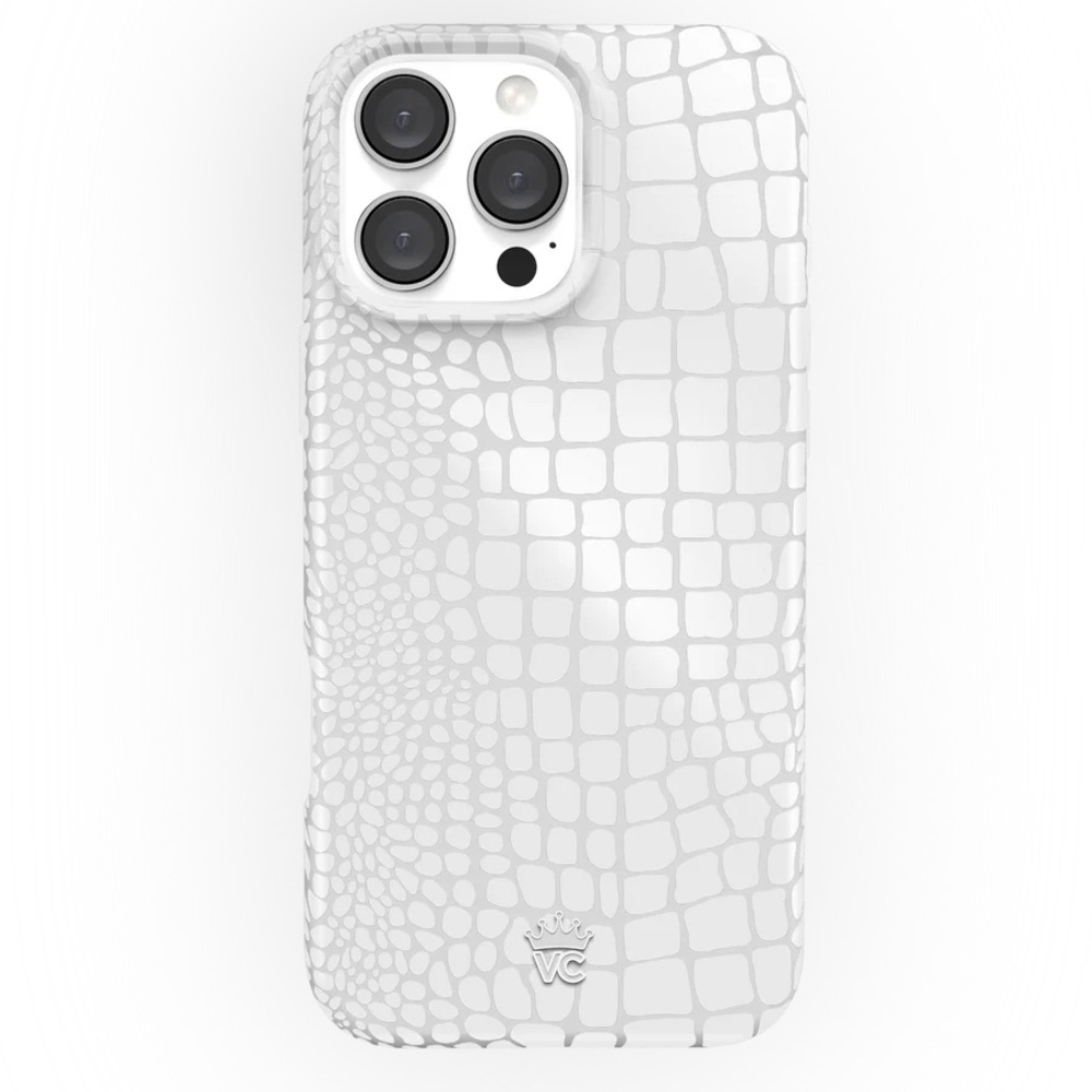 15 pro max White Croc Phone Case